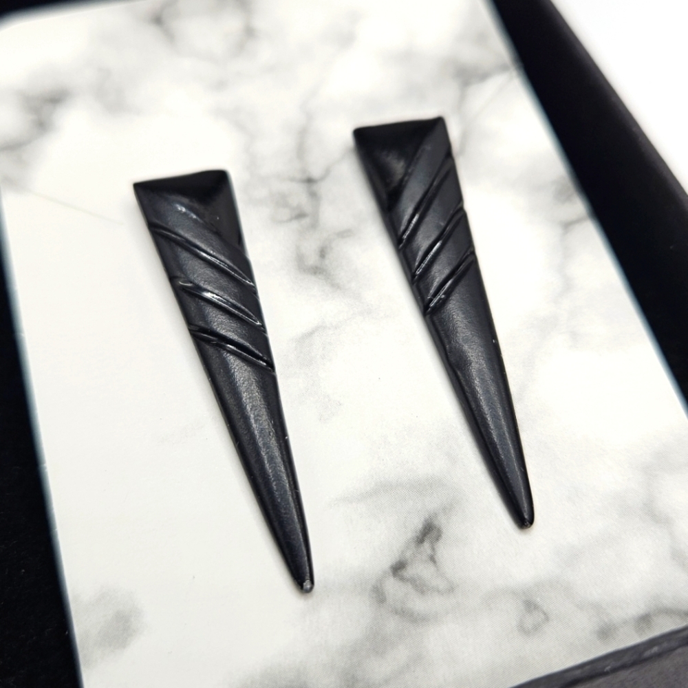 RMN Black Spiked Earrings